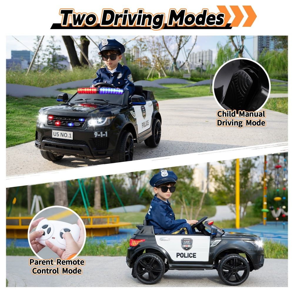 TOBBI 12V Electric Kids Ride On Toy Police Car