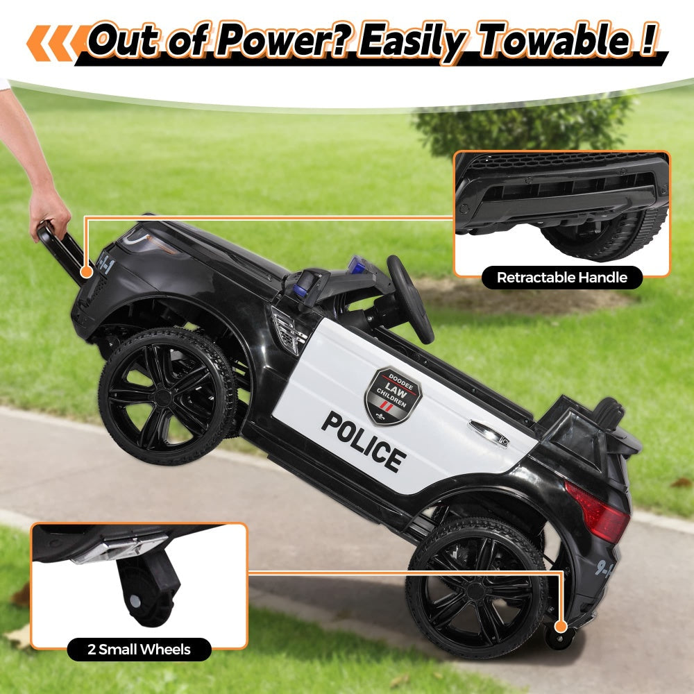 TOBBI 12V Electric Kids Ride On Toy Police Car