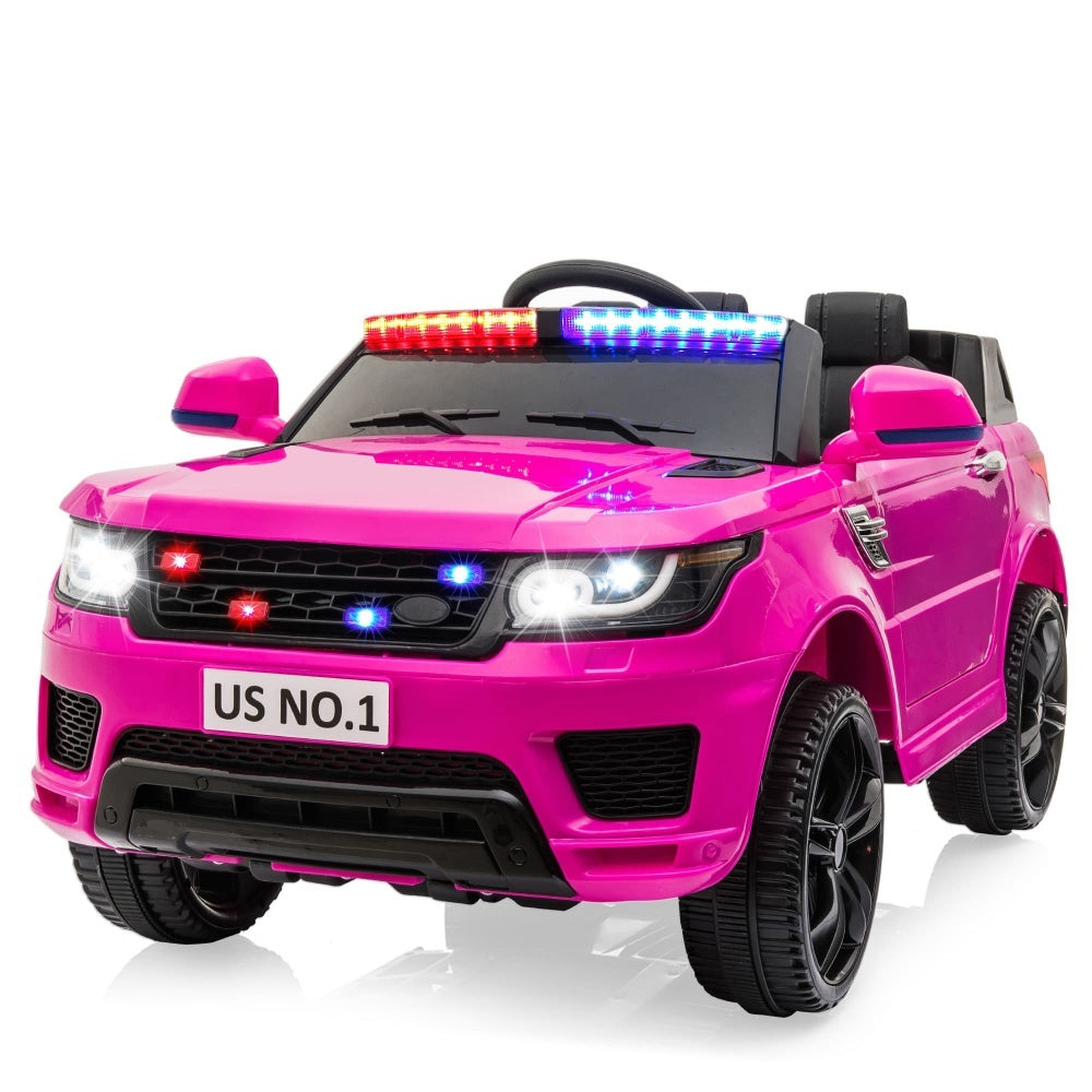 TOBBI 12V Electric Kids Ride On Toy Police Car