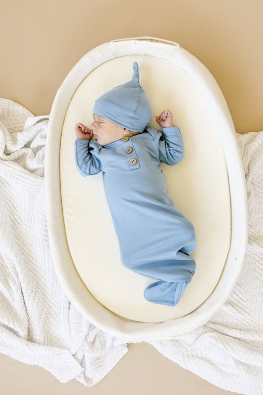 Newborn Bamboo Gown & Hat Set - LittleLullabyLoft