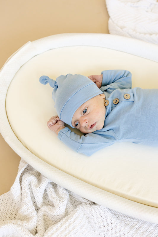 Newborn Bamboo Gown & Hat Set - LittleLullabyLoft