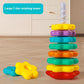 Rainbow Rotary Table Jenga Toy Stacking Game - LittleLullabyLoft
