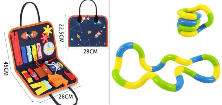 Children's Busy Board Dressing and Buttoning Learning Book Toy