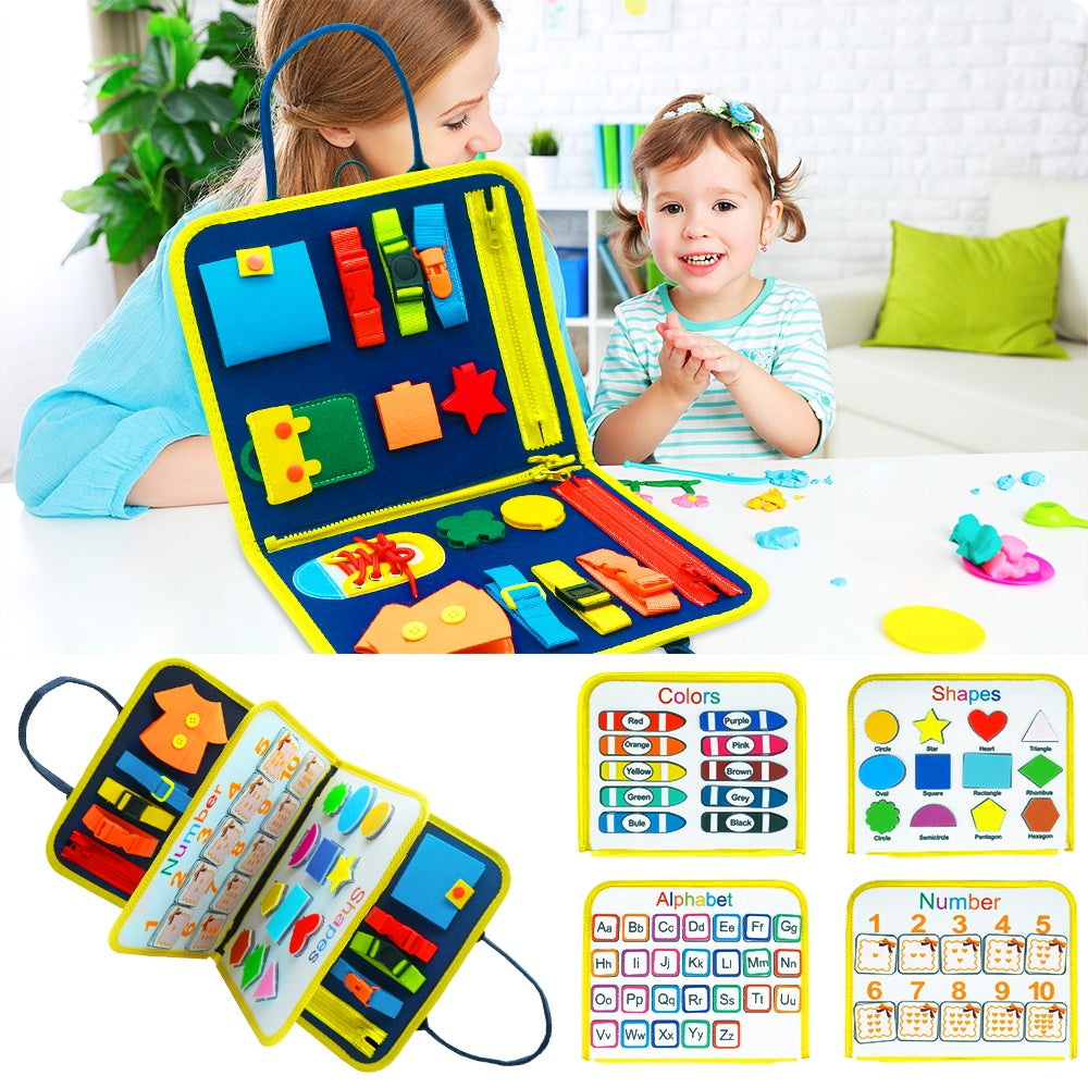 Children's Busy Board Dressing and Buttoning Learning Book Toy