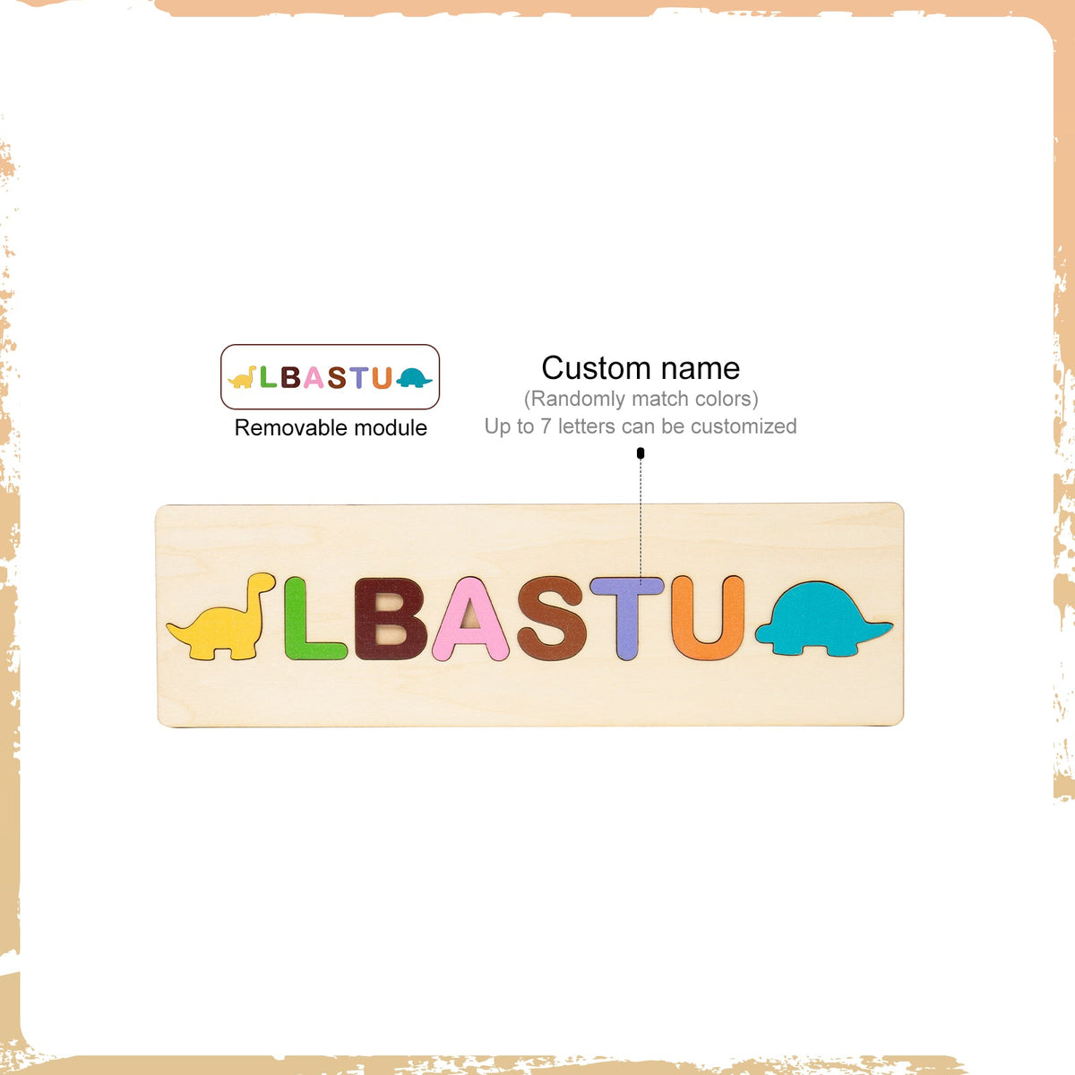 Personalized Baby Name Wooden Puzzle Toy - LittleLullabyLoft