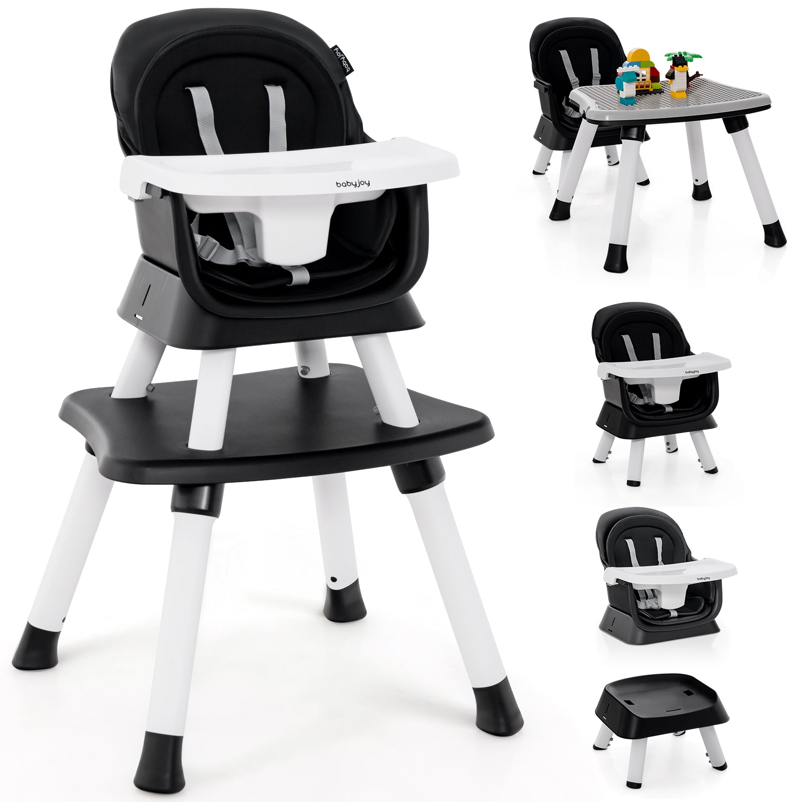 6-in-1 Convertible Baby High Chair with Removable Tray