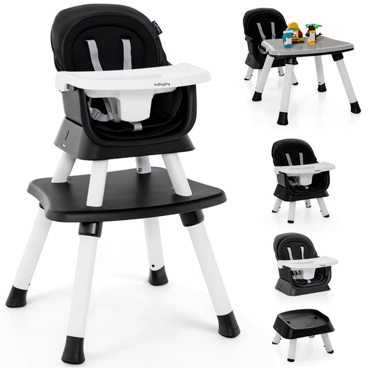 6-in-1 Convertible Baby High Chair with Removable Tray - LittleLullabyLoft