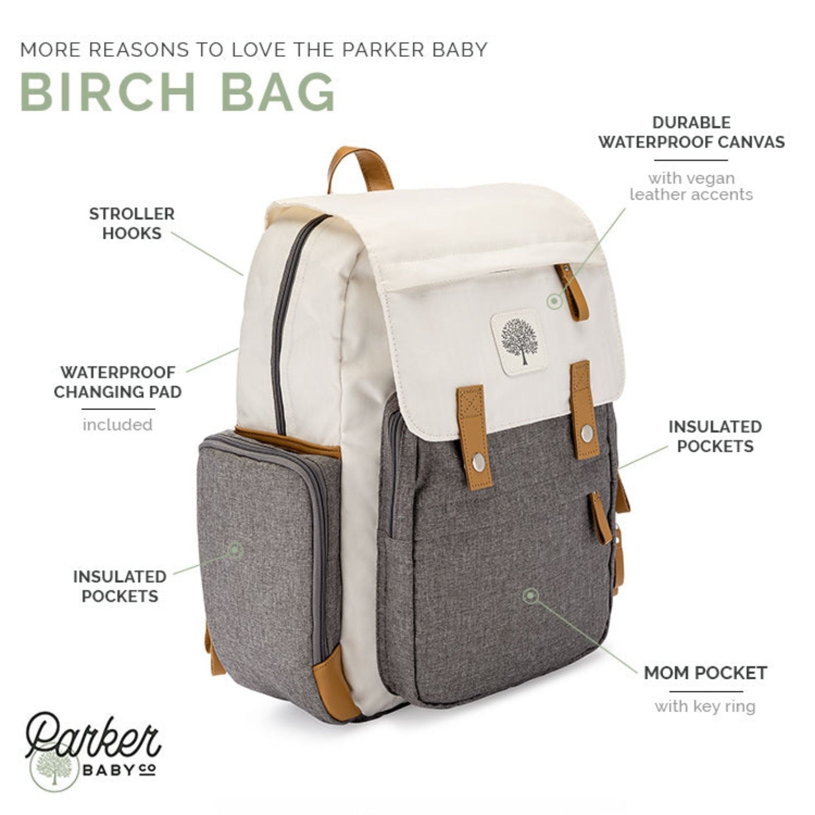 Birch Diaper Backpack Spacious Baby Travel Organizer Bag