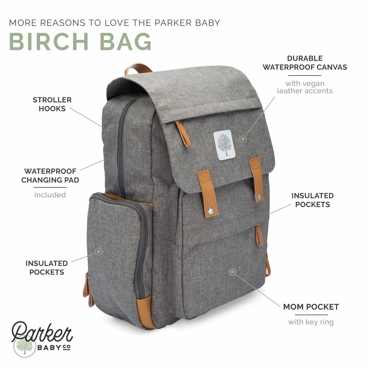 Birch Diaper Backpack Spacious Baby Travel Organizer Bag - LittleLullabyLoft