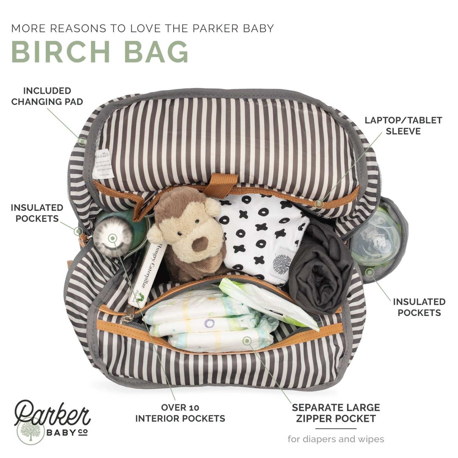 Birch Diaper Backpack Spacious Baby Travel Organizer Bag