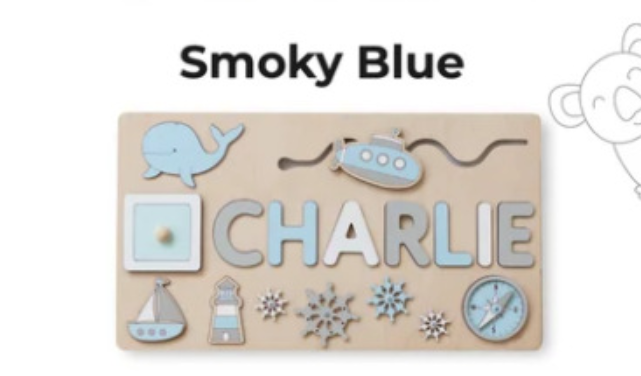 Personalized Baby Name Wooden Puzzle Toy - LittleLullabyLoft
