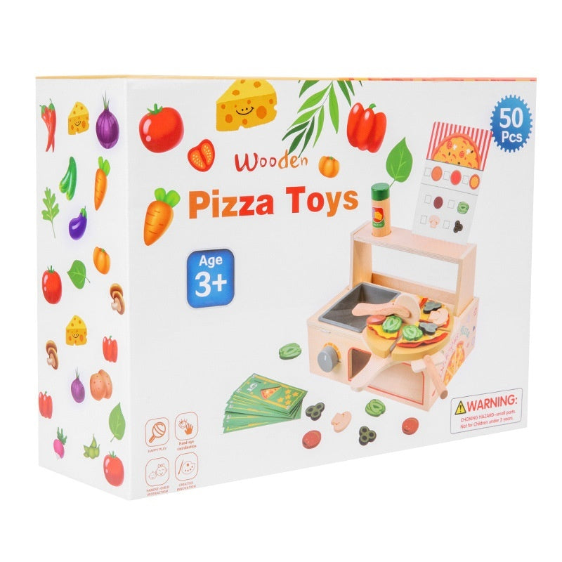 Children's Wooden Pizza Oven Kitchen Pretend Play Toy