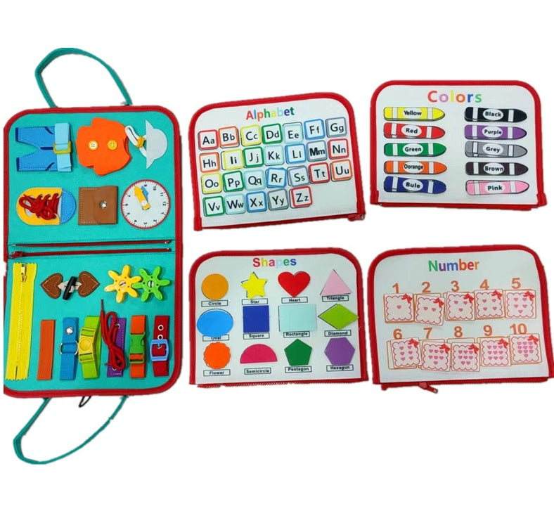Children's Busy Board Dressing and Buttoning Learning Book Toy