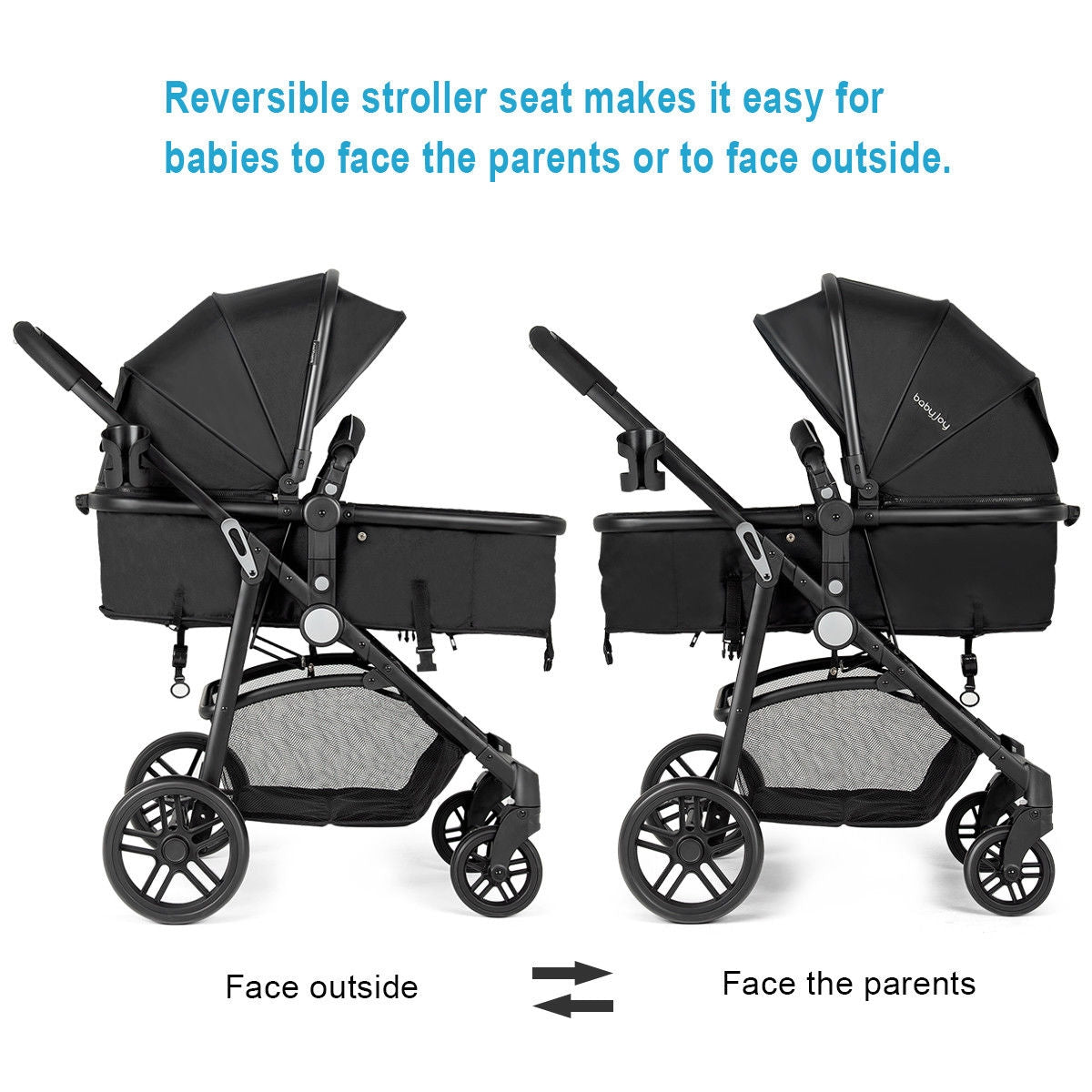 2-in-1 Foldable Pushchair Newborn Infant Baby Stroller - LittleLullabyLoft