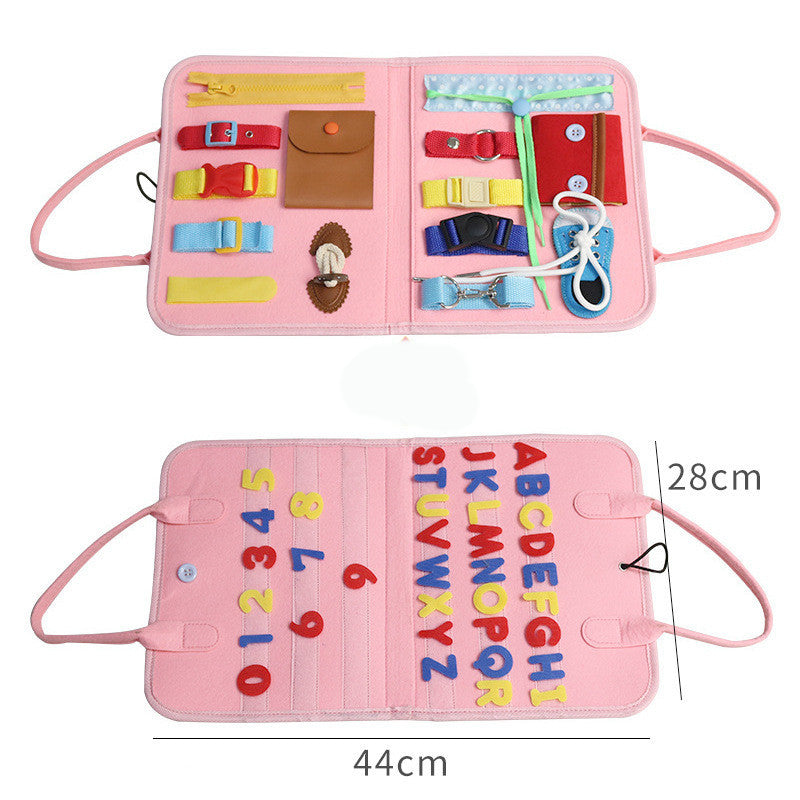 Children's Busy Board Dressing and Buttoning Learning Book Toy