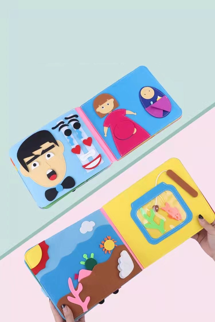 Felt Busy Board 3D Educational Learning Activity Book