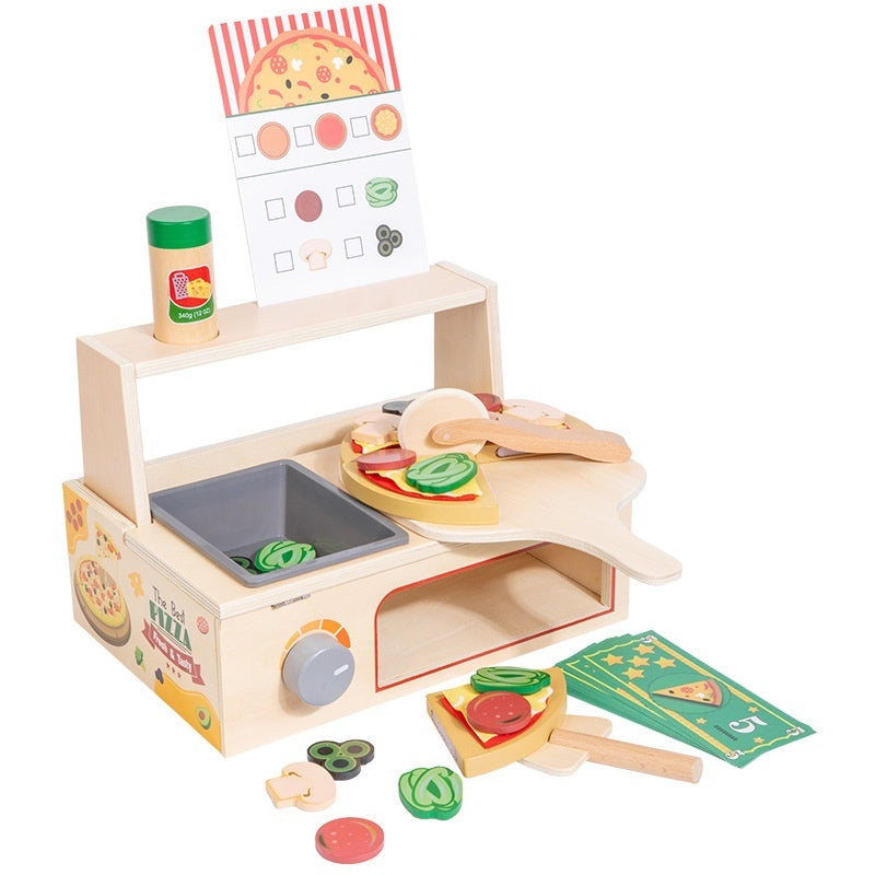 Children's Wooden Pizza Oven Kitchen Pretend Play Toy