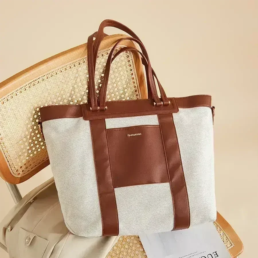 Canvas Tote Diaper Bag Spacious Baby Travel Organizer