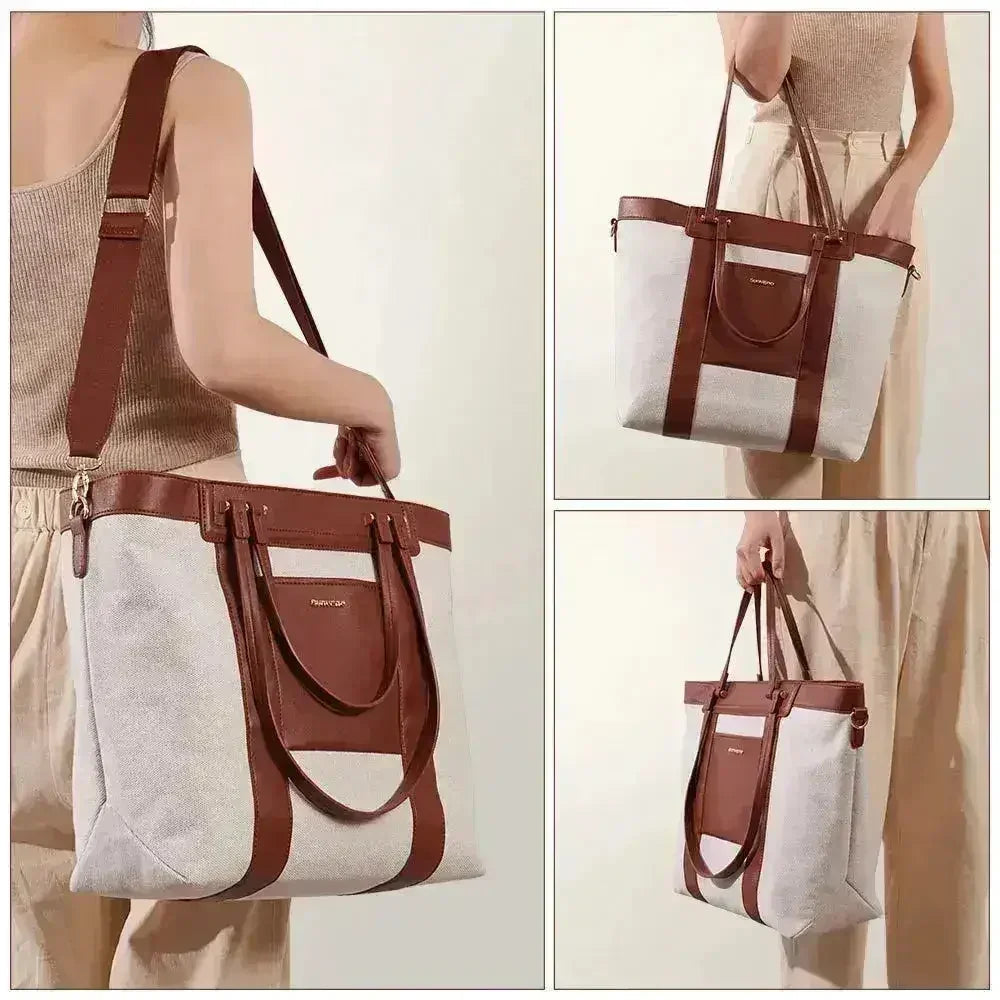 Canvas Tote Diaper Bag Spacious Baby Travel Organizer