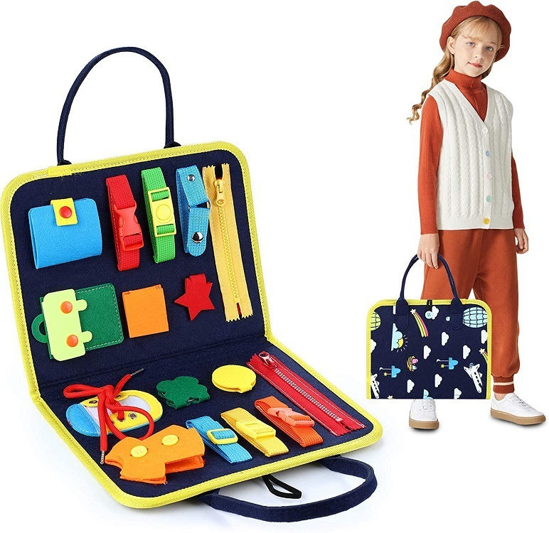 Children's Busy Board Dressing and Buttoning Learning Book Toy