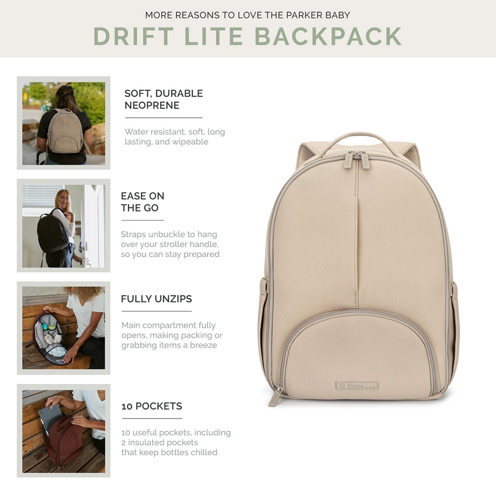 Drift Neoprene Lite Diaper Backpack Baby Travel Bag
