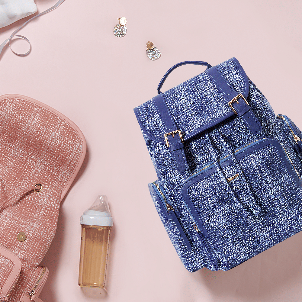Waterproof Tweed Diaper Bag Backpack for Travel