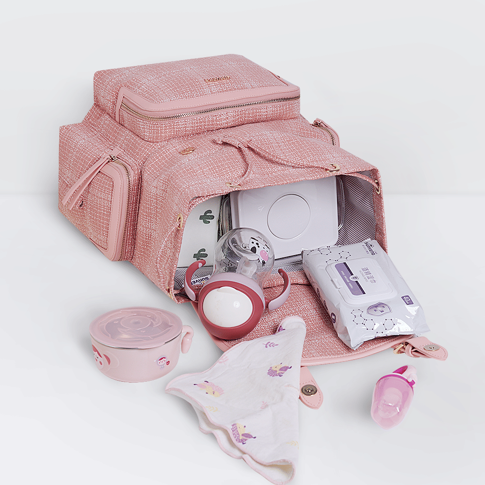 Waterproof Tweed Diaper Bag Backpack for Travel