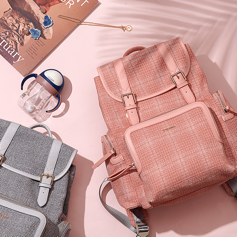 Waterproof Tweed Diaper Bag Backpack for Travel