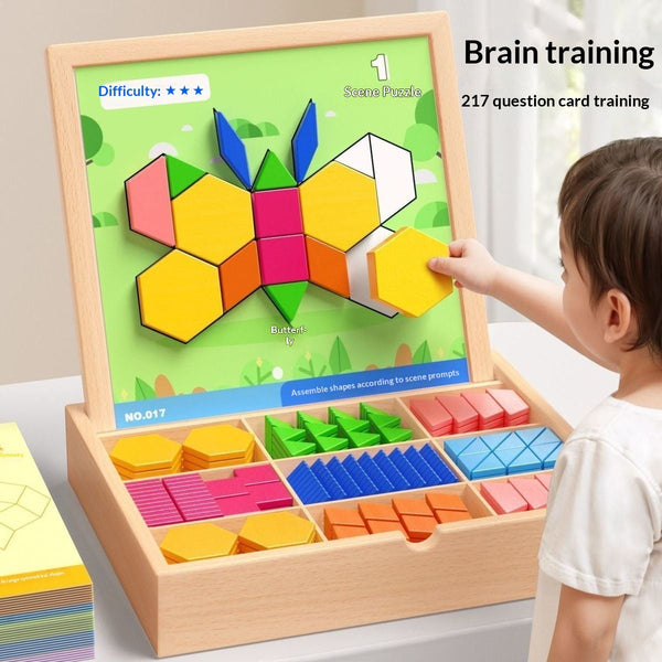 Children's Magnetic Geometric Tangram Puzzle Blocks Educational Toy