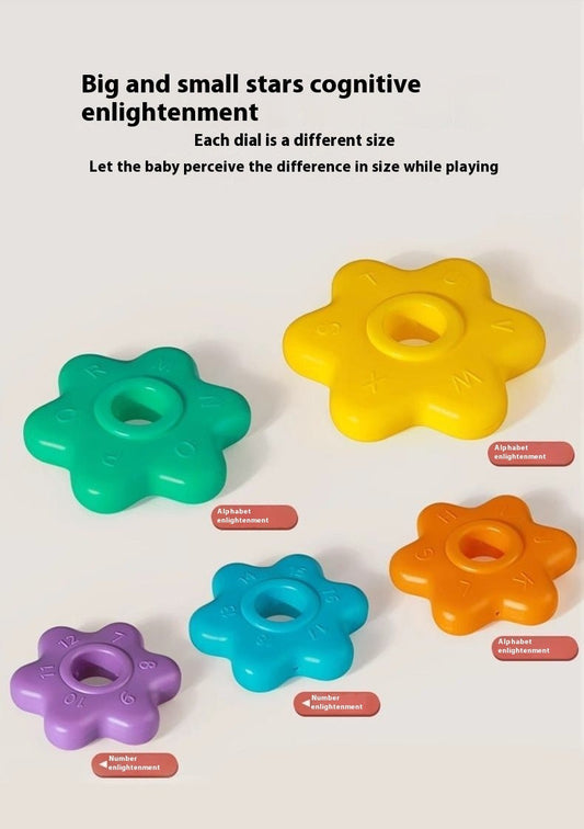 Rainbow Rotary Table Jenga Toy Stacking Game - LittleLullabyLoft