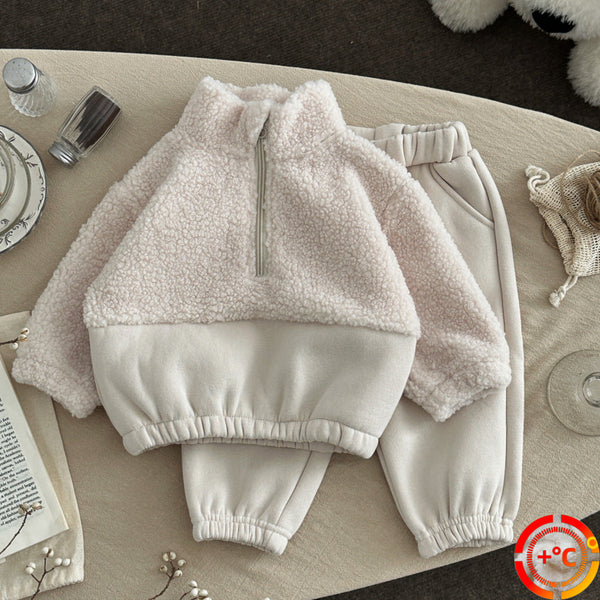 Baby Toddler Lambswool Half-Zip Stand Collar Sweater