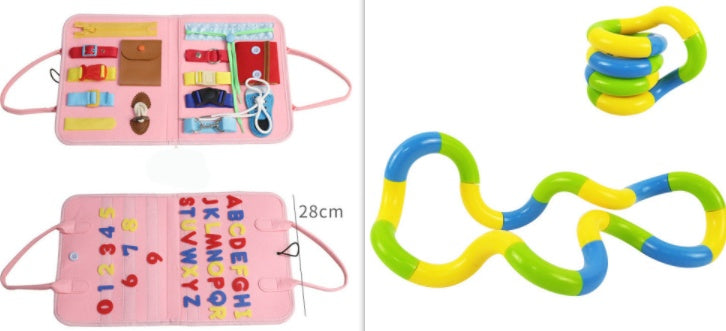 Children's Busy Board Dressing and Buttoning Learning Book Toy