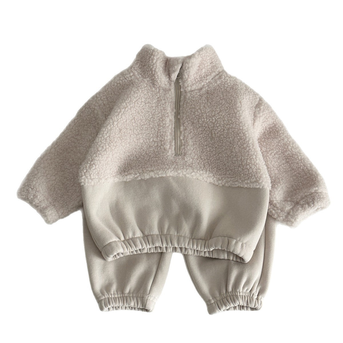 Baby Toddler Lambswool Half-Zip Stand Collar Sweater