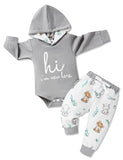 Gaupafmb Baby Boy Outfits | Letter Print Hoodies Romper | Cute Animal Pants Winter Baby Boy Clothes | 3-6 Months - # BAAA51210028 - LittleLullabyLoft
