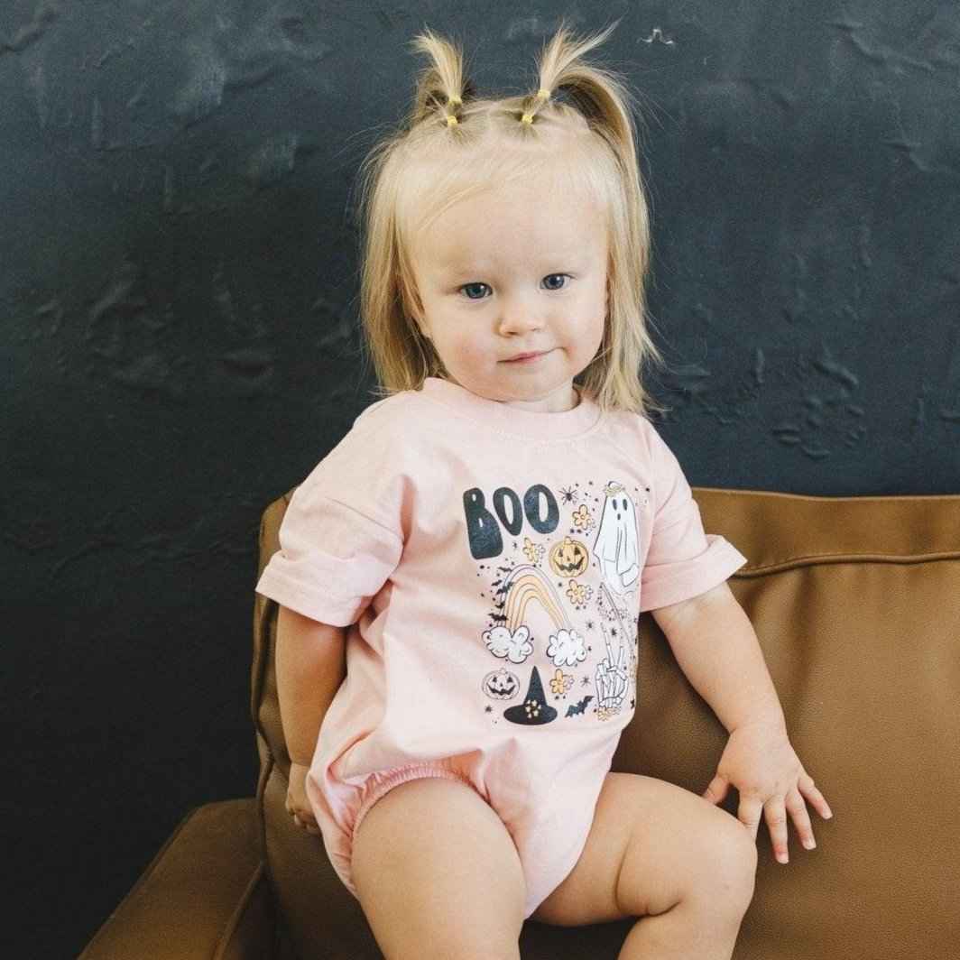 Halloween Girly Graphic Organic Cotton T-Shirt Romper *0-3m left