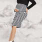 Long Sleeve Striped Knit Maternity Dress Round Neck - LittleLullabyLoft