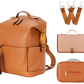 Leather Diaper Bag Backpack Large Capacity Baby Set - LittleLullabyLoft