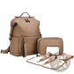 Leather Diaper Bag Backpack Large Capacity Baby Set - LittleLullabyLoft