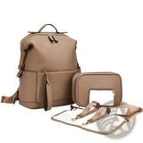 Leather Diaper Bag Backpack Large Capacity Baby Set - LittleLullabyLoft