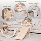 4in1 Montessori Climbing Set: Pikler Triangle, Arch, Slide Board, and Cushion for Toddlers (1–3 Years) - LittleLullabyLoft