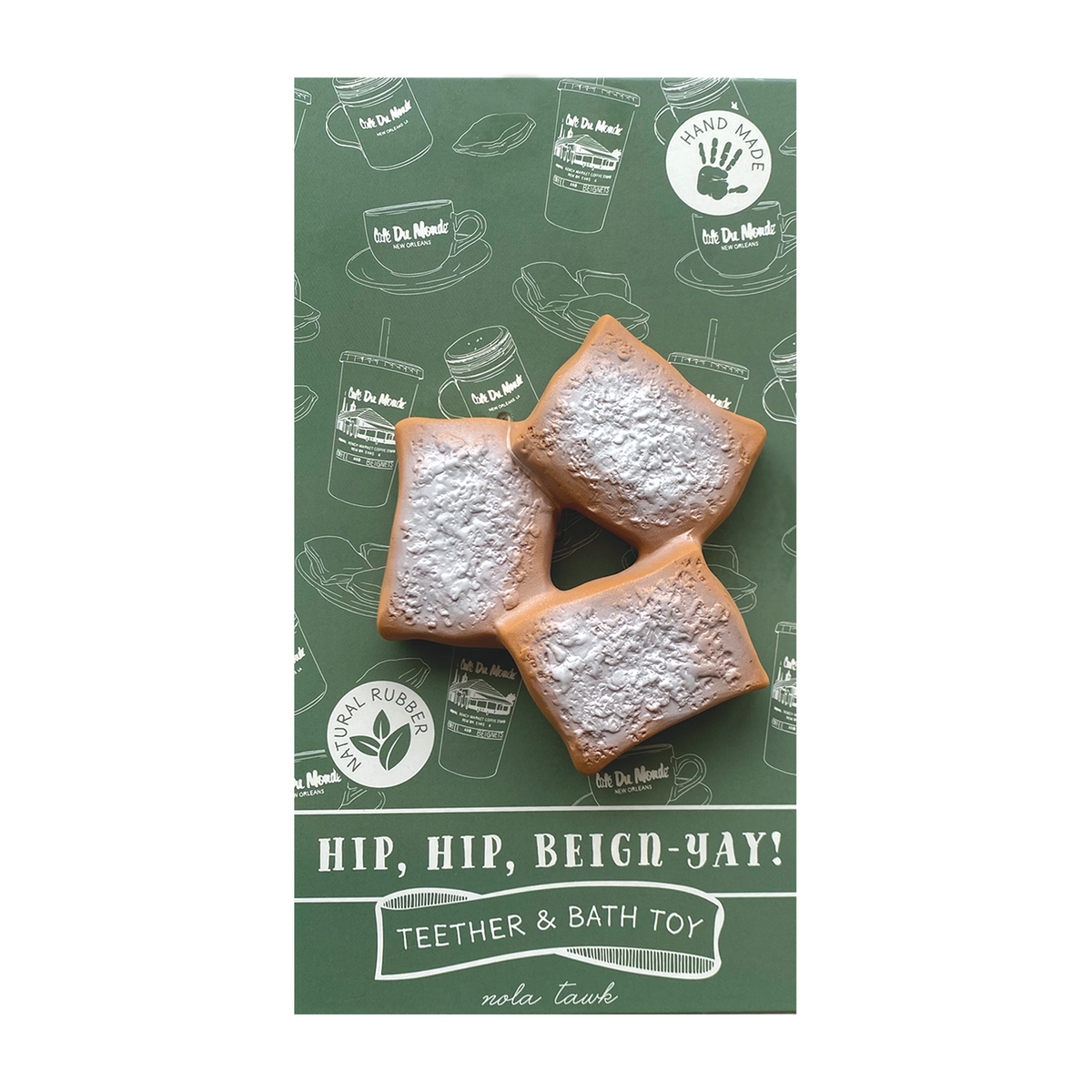 Hip, Hip, Beign-YAY! Beignet Bath Toy & Baby Teether - LittleLullabyLoft