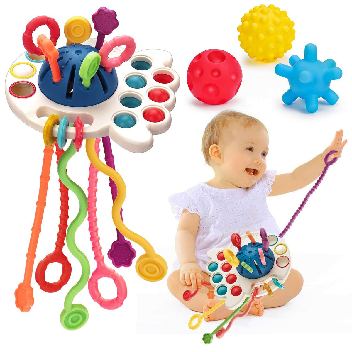 Montessori Baby Pull String Toy - Enhance Sensory Play & Development for Your Little One