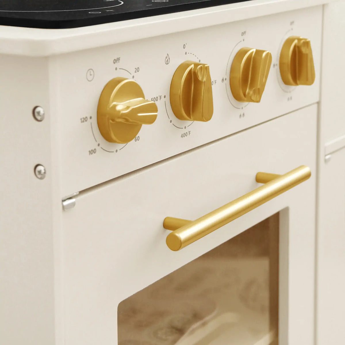 Tiny Land® Iconic Wooden Play Kitchen – Cream Pretend Cooking Set for Kids - LittleLullabyLoft