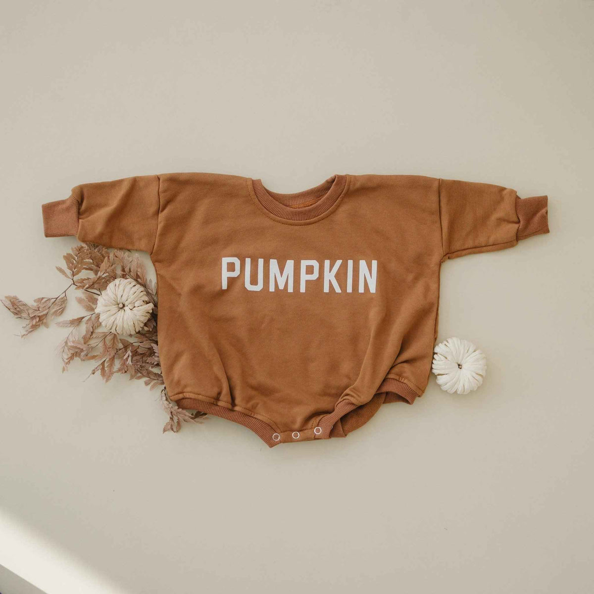 Pumpkin Sweatshirt or Sweatshirt Romper - Cream or Orange