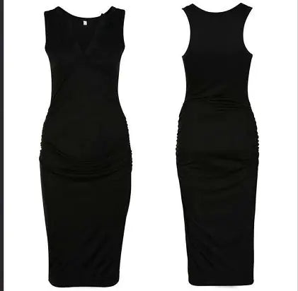 Solid Color Maternity Dress for Expecting Mothers Everyday Wear