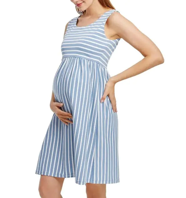 Striped Maternity Dress for Comfortable Everyday Pregnancy Wear