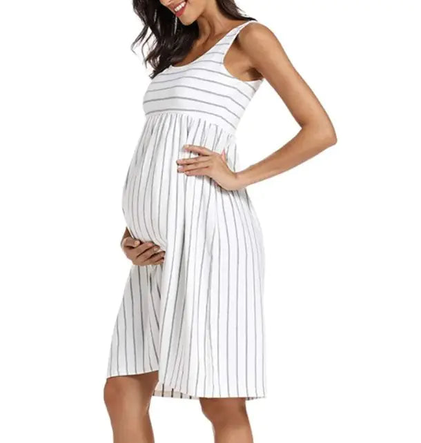 Striped Maternity Dress for Comfortable Everyday Pregnancy Wear