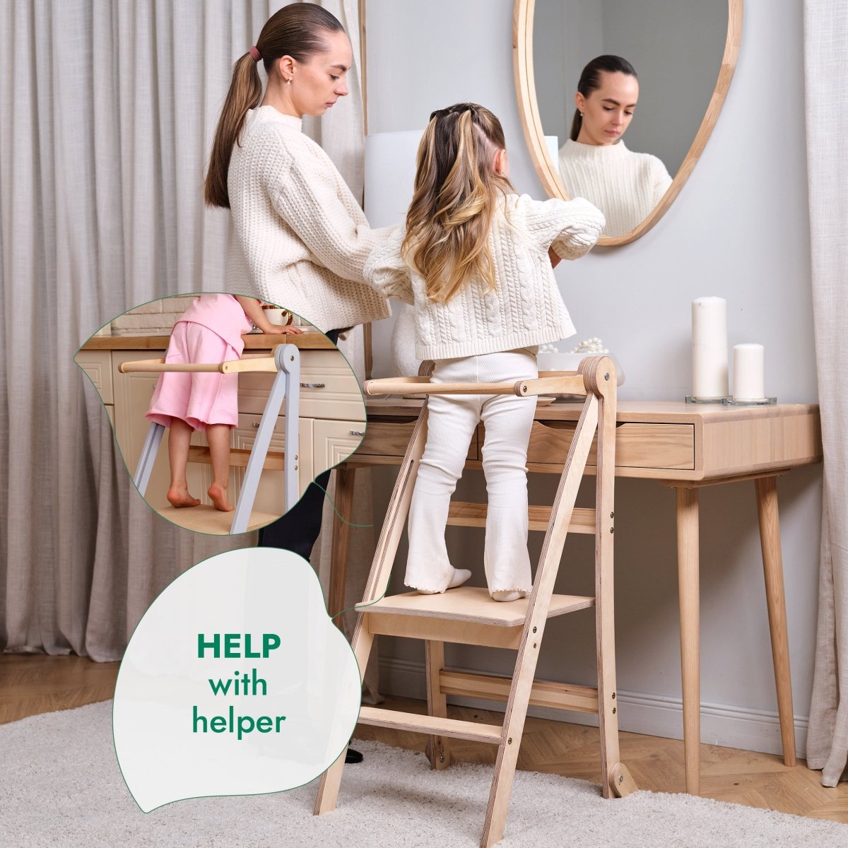 Helper Tower: A Multi-functional Foldable Step Stool for Kids - LittleLullabyLoft