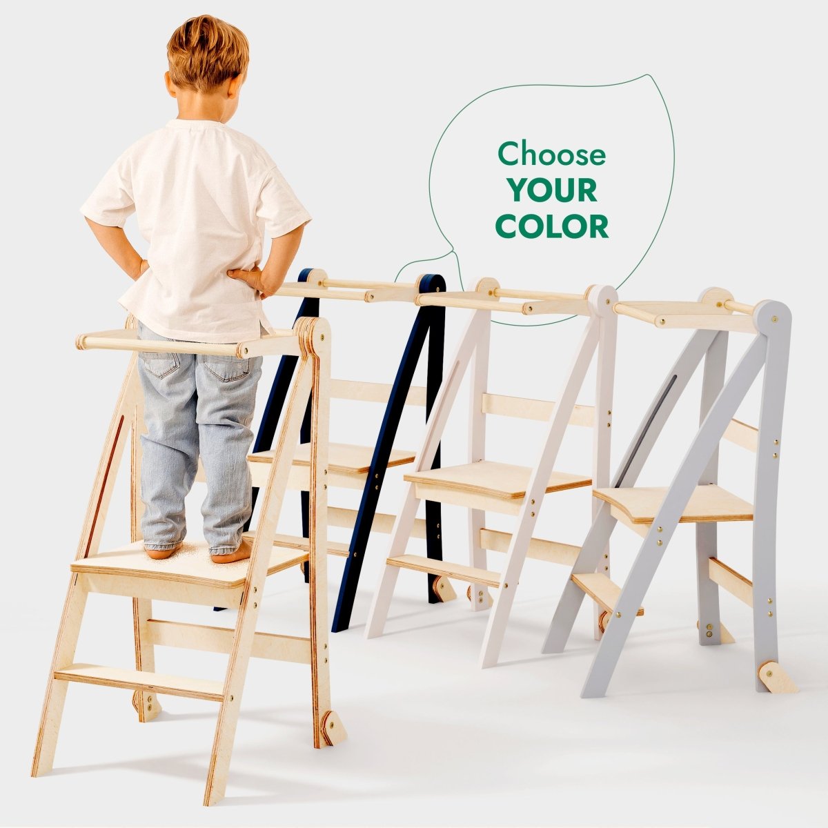 Helper Tower: A Multi-functional Foldable Step Stool for Kids - LittleLullabyLoft